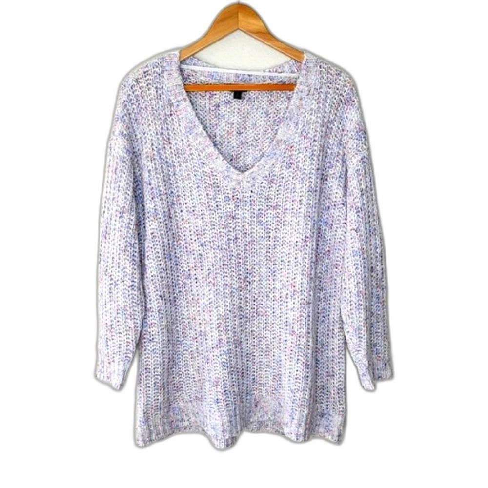 TORRID Multicolored Confetti Chunky Knit V-neck Sweater size 1 (1X) Comfy Soft